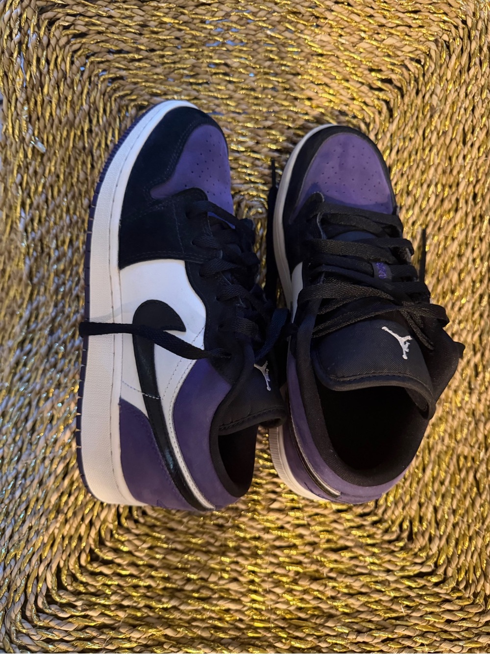 Nike Air Jordan Low-Top Sneakers in Purple, Black & White. Excellent condition!